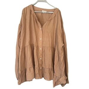 Heyson tiered button down blouse 3xl